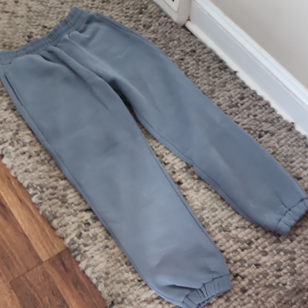 Blue Joggers with Elastic Waistband and Cuffs